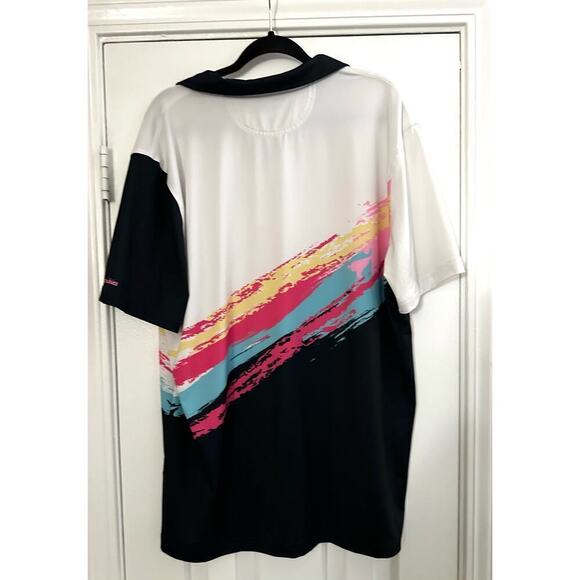 CHUBBIES Paint Splash Performance Men’s Tennis Polo Shirt - XL - Picture 4 of 4